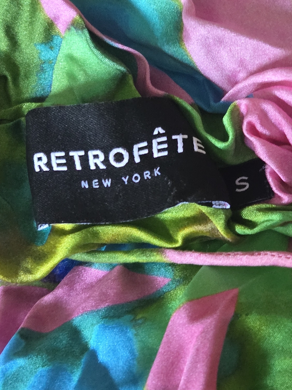 Retrofete Strapless Maxi Dress in Pink, Green & Blue - Picture 9 of 11